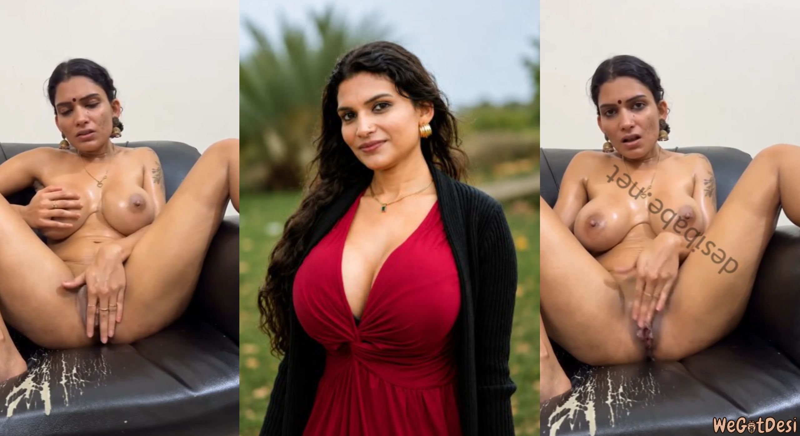 Resmi Nair Goes Fully Nude, Rubs Her Wet Pussy and Takes a Thick Cumshot on Her Face