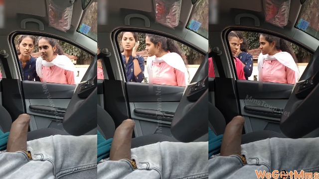 Viral Tamil Daring Guy Masturbating in Car in front off College Girls